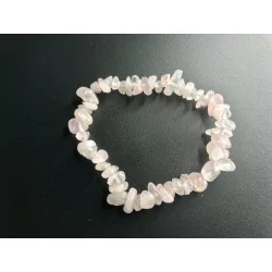 Bracelet chips de Quartz Rose élastique.