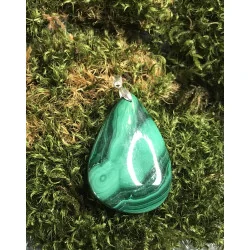 Pendentif Malachite & Argent.