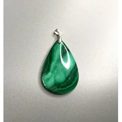 Pendentif Malachite & Argent.