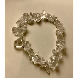 Bracelet chips de Cristal de roche élastique