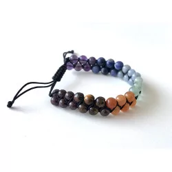 Bracelet Chakra double rang ajustable