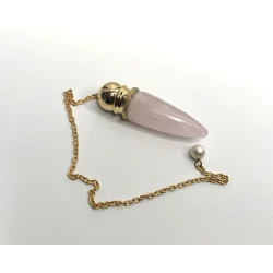 Pendule Quartz Rose Plaqué Laiton.