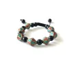 Bracelet Turquoise corail & Agate noire ajustable