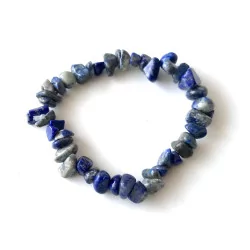 Bracelet chips de Lapis Lazuli élastique