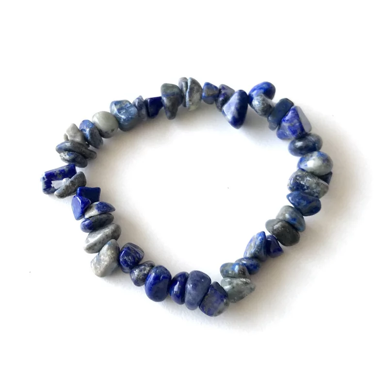 Bracelet chips de Lapis Lazuli élastique