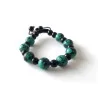 Bracelet Turquoise et Agate noire ajustable