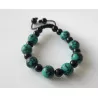 Bracelet Turquoise et Agate noire ajustable