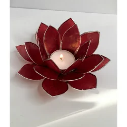 Eclairage Lotus 1er Chakra rouge/argent.