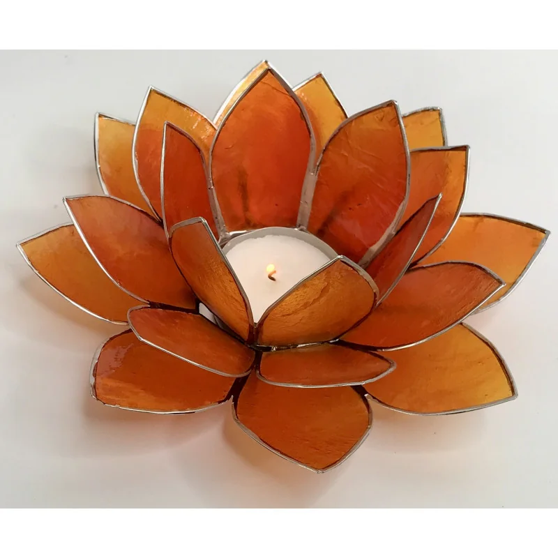 Éclairage Lotus 2ème Chakra orange /argent.