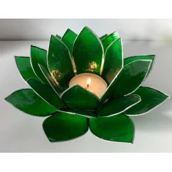 Éclairage Lotus 4ème Chakra vert /argent.