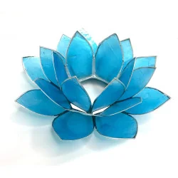 Éclairage Lotus, 5ème Chakra Bleu / argent.