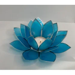 Éclairage Lotus, 5ème Chakra Bleu / argent.