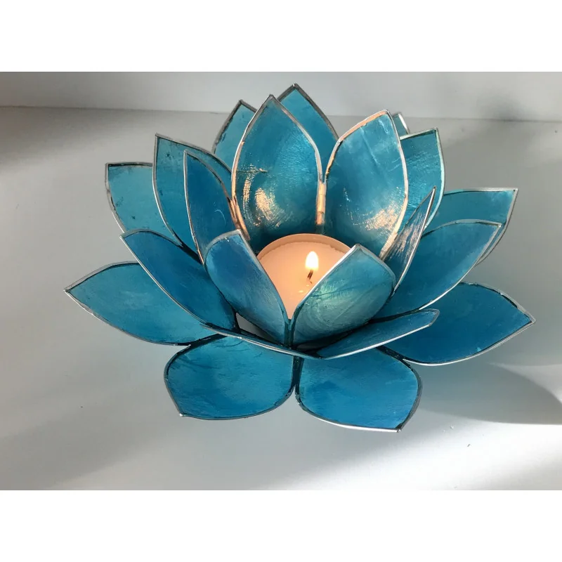 Éclairage Lotus, 5ème Chakra Bleu / argent.