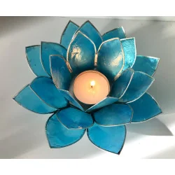 Éclairage Lotus, 5ème Chakra Bleu / argent.