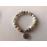 Mala Pulsera elástica de Amazonita con Loto