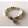 Mala Bracelet en Amazonite élastique avec Lotus