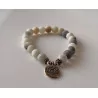 Mala Pulsera elástica de Amazonita con Loto