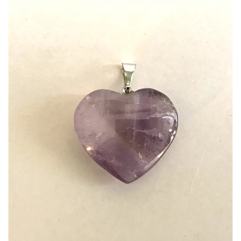 Pendentif en Améthyste en forme de coeur