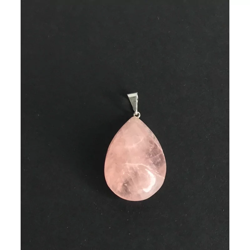 Pendentif de Quartz rose en forme de goutte