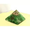 Pyramide Orgonite & Aventurine verte et Cristal