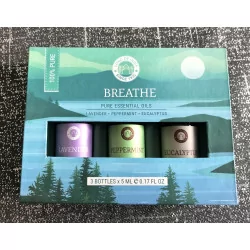 Set de aceites esenciales de aromaterapia Breathe.