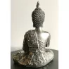 Bouddha argenté avec bougeoir 20 cm.