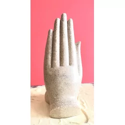 Namaste Mudra Mains avec Bouddhas couleur sable, 21 cm