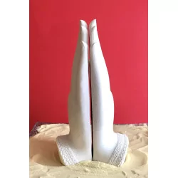 Namasté Mudra Mains avec Bouddha couleur blanc 21 cm