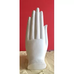 Namasté Mudra Mains avec Bouddha couleur blanc 21 cm